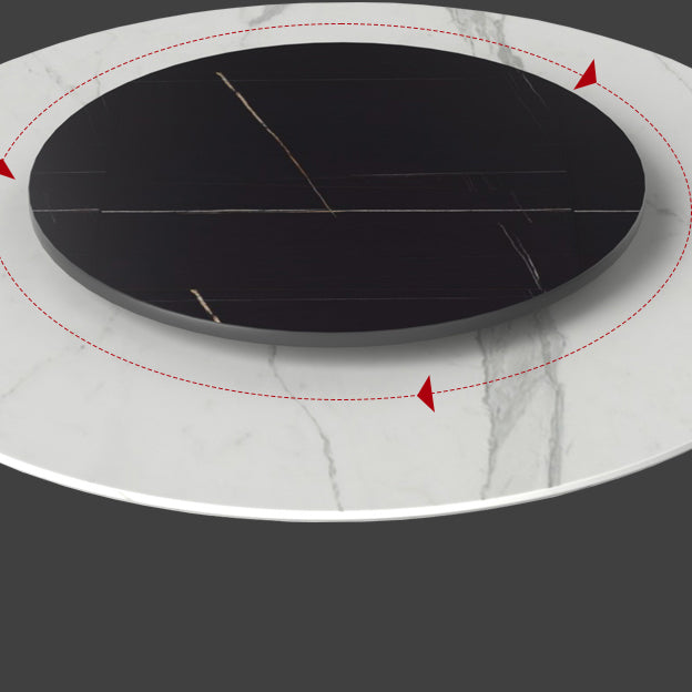 Modern 1/2/5/7 Pieces Dining Set Round Stone Dining Table for Dining Room Clearhalo 'Dining Room Sets' 'Dining Tables & Seating' 'dining_room_set' 'furn' 'furn_dining_room_set' 'Furniture' 'furniture_dining_room_set' 'Kitchen & Dining Furniture' 4965426