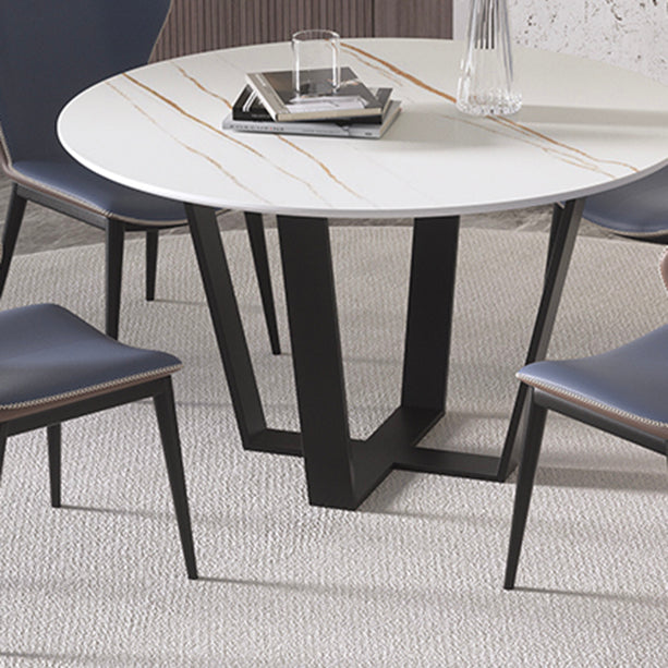 Modern 1/2/5/7 Pieces Dining Set Round Stone Dining Table for Dining Room Clearhalo 'Dining Room Sets' 'Dining Tables & Seating' 'dining_room_set' 'furn' 'furn_dining_room_set' 'Furniture' 'furniture_dining_room_set' 'Kitchen & Dining Furniture' 4965428