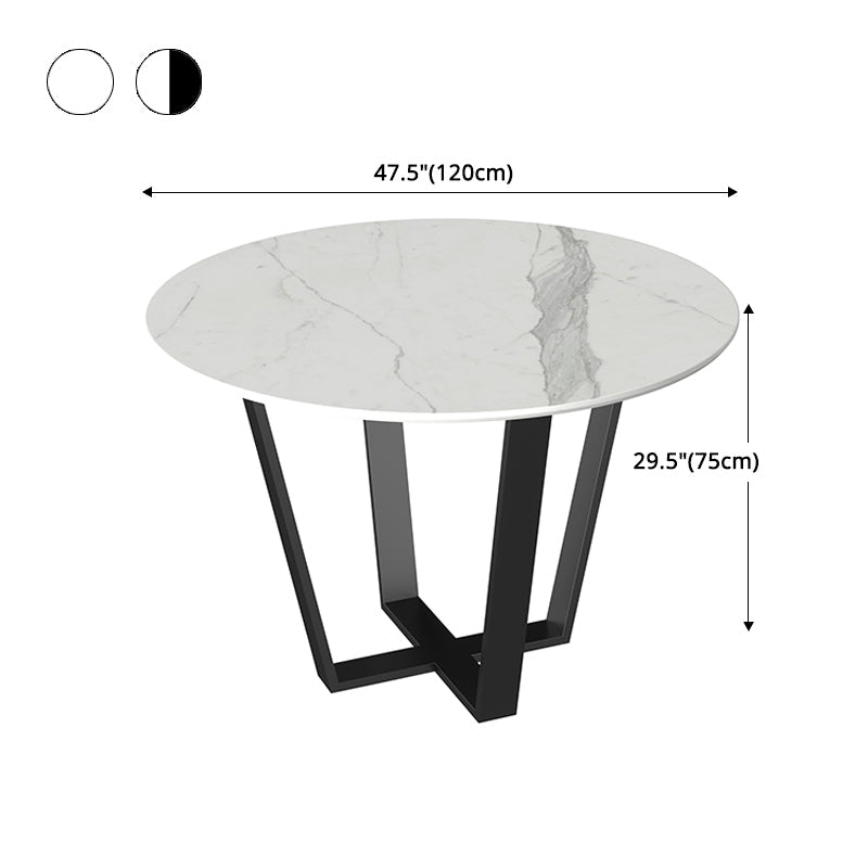Modern 1/2/5/7 Pieces Dining Set Round Stone Dining Table for Dining Room Clearhalo 'Dining Room Sets' 'Dining Tables & Seating' 'dining_room_set' 'furn' 'furn_dining_room_set' 'Furniture' 'furniture_dining_room_set' 'Kitchen & Dining Furniture' 4965430