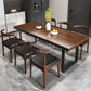 Industrial Style 1/2/3/5/7 Pieces Dining Set Solid Wood Dining Table and Chairs 7 Pieces: Table, 6 Chairs Clearhalo 'Dining Room Sets' 'Dining Tables & Seating' 'dining_room_set' 'furn' 'furn_dining_room_set' 'Furniture' 'furniture_dining_room_set' 'Kitchen & Dining Furniture' 4965437
