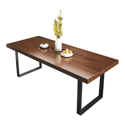 Industrial Style 1/2/3/5/7 Pieces Dining Set Solid Wood Dining Table and Chairs Brown 79"L x 31"W Clearhalo 'Dining Room Sets' 'Dining Tables & Seating' 'dining_room_set' 'furn' 'furn_dining_room_set' 'Furniture' 'furniture_dining_room_set' 'Kitchen & Dining Furniture' 4965439