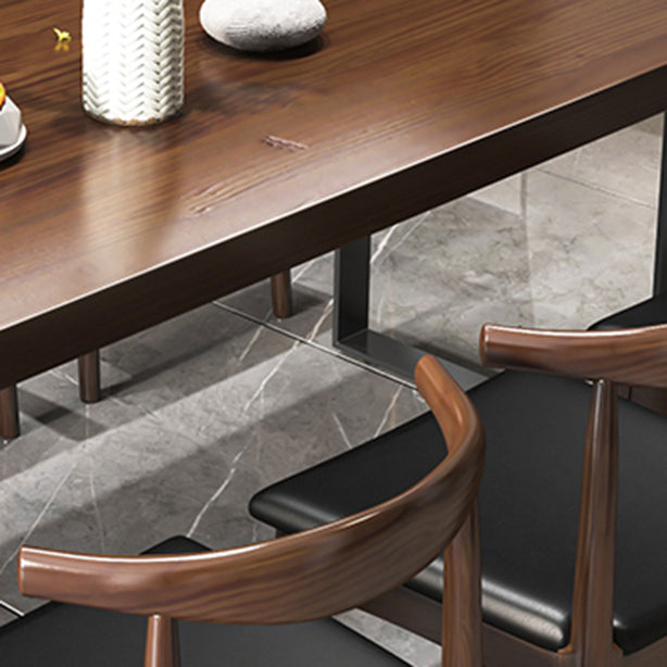 Industrial Style 1/2/3/5/7 Pieces Dining Set Solid Wood Dining Table and Chairs Clearhalo 'Dining Room Sets' 'Dining Tables & Seating' 'dining_room_set' 'furn' 'furn_dining_room_set' 'Furniture' 'furniture_dining_room_set' 'Kitchen & Dining Furniture' 4965445