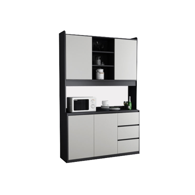 Wood Living Room Sideboard Cabinet Modern Credenza with Drawers and Storages Black-Gray Clearhalo 'buffet_sideboard' 'Buffets & Sideboards' 'furn' 'furn_buffet_sideboard' 'Furniture' 'furniture_buffet_sideboard' 'Kitchen & Dining Furniture' 4965512