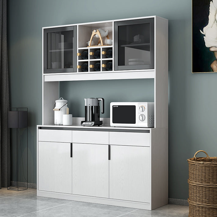 Wood Living Room Sideboard Cabinet Modern Credenza with Drawers and Storages 47"L x 16"W x 79"H White Clearhalo 'buffet_sideboard' 'Buffets & Sideboards' 'furn' 'furn_buffet_sideboard' 'Furniture' 'furniture_buffet_sideboard' 'Kitchen & Dining Furniture' 4965522