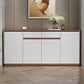 Artificial Wood Living Room Sideboard Cabinet Modern Credenza with Storages and Drawer 71"L x 12"W x 31"H Walnut White Clearhalo 'buffet_sideboard' 'Buffets & Sideboards' 'furn' 'furn_buffet_sideboard' 'Furniture' 'furniture_buffet_sideboard' 'Kitchen & Dining Furniture' 4965542
