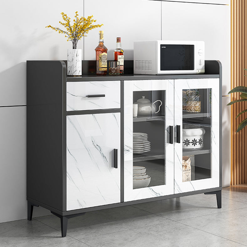 Artificial Wood Dining Room Sideboard Cabinet Modern Credenza with Storage and Drawer 35"L x 14"W x 35"H Clearhalo 'buffet_sideboard' 'Buffets & Sideboards' 'furn' 'furn_buffet_sideboard' 'Furniture' 'furniture_buffet_sideboard' 'Kitchen & Dining Furniture' 4965553