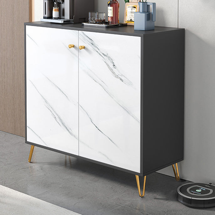 Artificial Wood Dining Room Sideboard Cabinet Modern Credenza with Storage and Drawer 31"L x 13"W x 37"H Clearhalo 'buffet_sideboard' 'Buffets & Sideboards' 'furn' 'furn_buffet_sideboard' 'Furniture' 'furniture_buffet_sideboard' 'Kitchen & Dining Furniture' 4965554