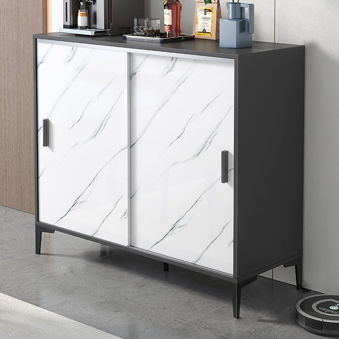 Artificial Wood Dining Room Sideboard Cabinet Modern Credenza with Storage and Drawer 35"L x 13"W x 34"H Clearhalo 'buffet_sideboard' 'Buffets & Sideboards' 'furn' 'furn_buffet_sideboard' 'Furniture' 'furniture_buffet_sideboard' 'Kitchen & Dining Furniture' 4965556