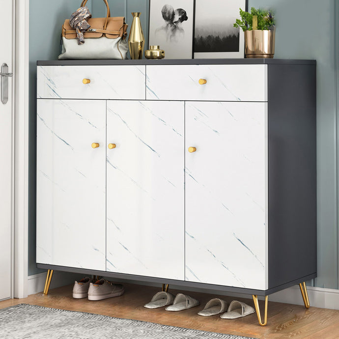 Artificial Wood Dining Room Sideboard Cabinet Modern Credenza with Storage and Drawer 39"L x 13"W x 37"H Clearhalo 'buffet_sideboard' 'Buffets & Sideboards' 'furn' 'furn_buffet_sideboard' 'Furniture' 'furniture_buffet_sideboard' 'Kitchen & Dining Furniture' 4965560