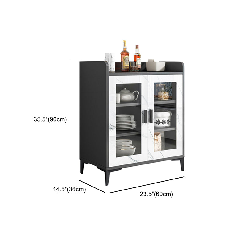 Artificial Wood Dining Room Sideboard Cabinet Modern Credenza with Storage and Drawer Clearhalo 'buffet_sideboard' 'Buffets & Sideboards' 'furn' 'furn_buffet_sideboard' 'Furniture' 'furniture_buffet_sideboard' 'Kitchen & Dining Furniture' 4965566