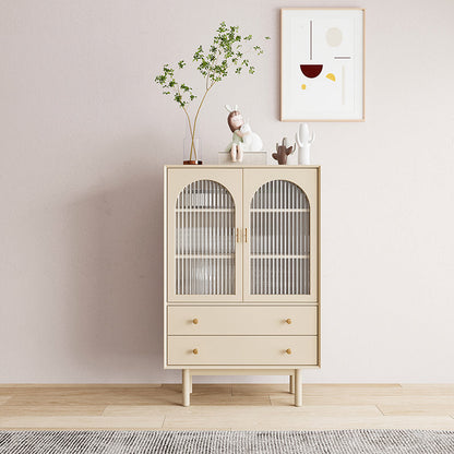 Rattan Living Room Sideboard Cabinet Modern Credenza with Storage and Drawer 31"L x 16"W x 47"H Glass