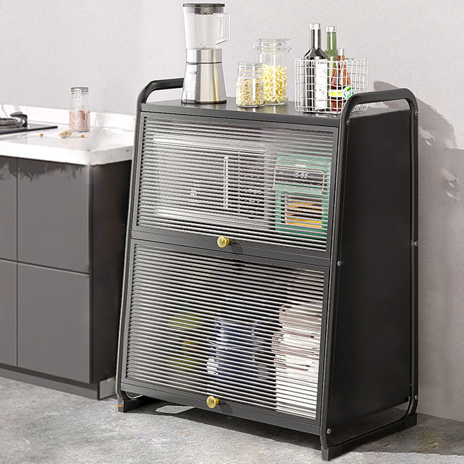 Plastic Door Iron Sideboard Modern Server Cabinet with Storage for Kitchen 28"L x 16"W x 36"H Clearhalo 'buffet_sideboard' 'Buffets & Sideboards' 'furn' 'furn_buffet_sideboard' 'Furniture' 'furniture_buffet_sideboard' 'Kitchen & Dining Furniture' 4965636