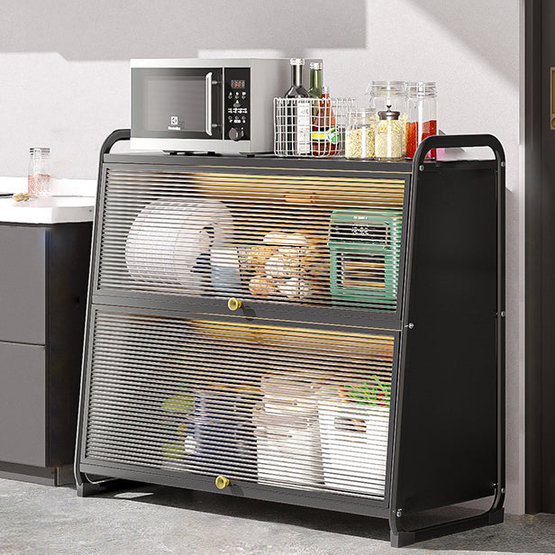 Plastic Door Iron Sideboard Modern Server Cabinet with Storage for Kitchen 39"L x 16"W x 36"H Clearhalo 'buffet_sideboard' 'Buffets & Sideboards' 'furn' 'furn_buffet_sideboard' 'Furniture' 'furniture_buffet_sideboard' 'Kitchen & Dining Furniture' 4965653