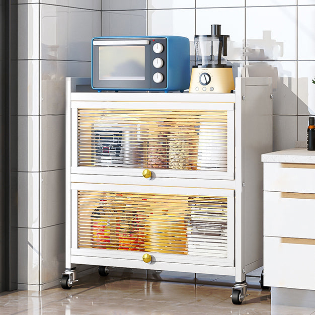 Plastic Door Iron Sideboard Modern Server Cabinet with Storage for Kitchen 28"L x 13"W x 33"H Clearhalo 'buffet_sideboard' 'Buffets & Sideboards' 'furn' 'furn_buffet_sideboard' 'Furniture' 'furniture_buffet_sideboard' 'Kitchen & Dining Furniture' 4965659