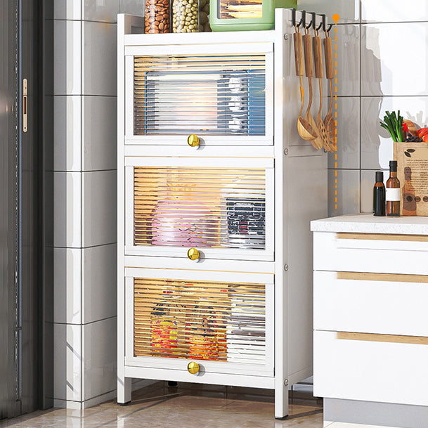 Plastic Door Iron Sideboard Modern Server Cabinet with Storage for Kitchen 19"L x 13"W x 44"H Clearhalo 'buffet_sideboard' 'Buffets & Sideboards' 'furn' 'furn_buffet_sideboard' 'Furniture' 'furniture_buffet_sideboard' 'Kitchen & Dining Furniture' 4965661