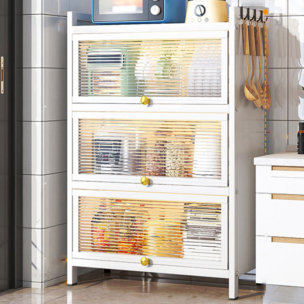 Plastic Door Iron Sideboard Modern Server Cabinet with Storage for Kitchen 28"L x 13"W x 44"H Clearhalo 'buffet_sideboard' 'Buffets & Sideboards' 'furn' 'furn_buffet_sideboard' 'Furniture' 'furniture_buffet_sideboard' 'Kitchen & Dining Furniture' 4965662