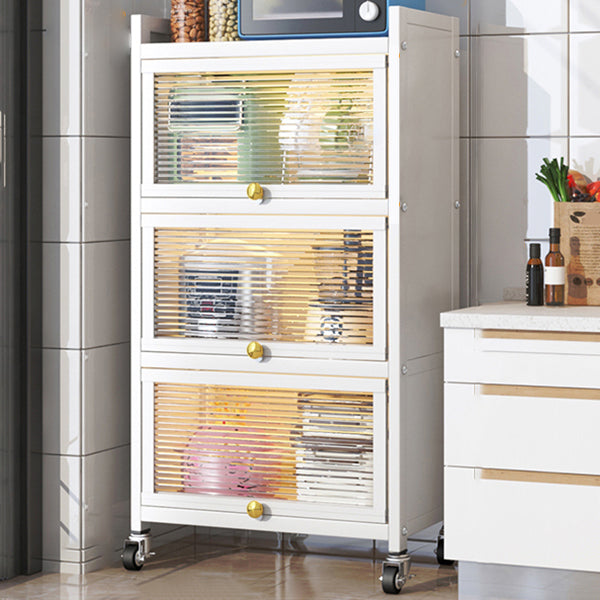 Plastic Door Iron Sideboard Modern Server Cabinet with Storage for Kitchen 22"L x 13"W x 46"H Clearhalo 'buffet_sideboard' 'Buffets & Sideboards' 'furn' 'furn_buffet_sideboard' 'Furniture' 'furniture_buffet_sideboard' 'Kitchen & Dining Furniture' 4965664