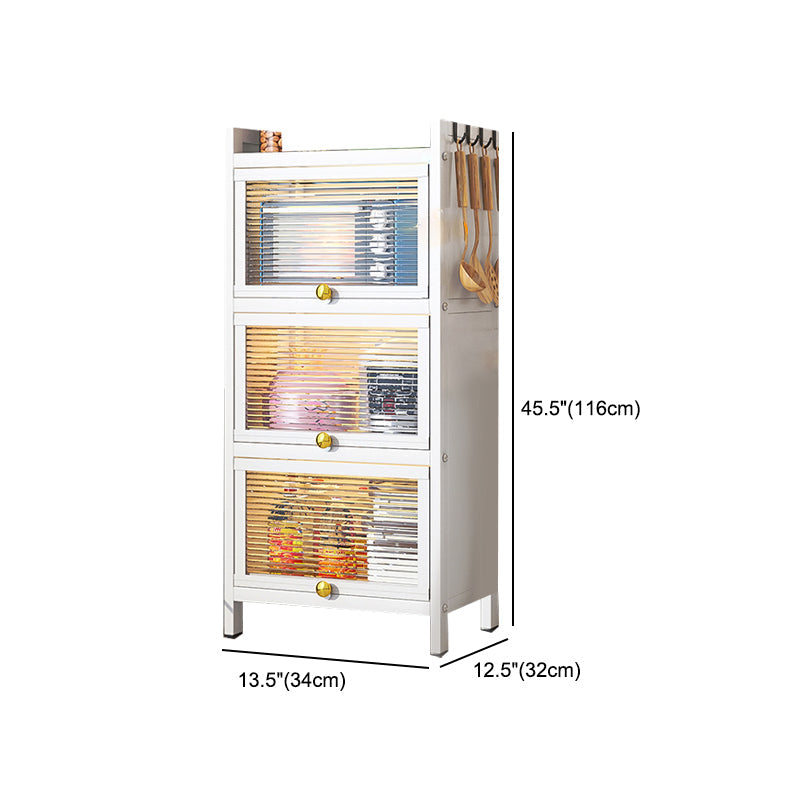 Plastic Door Iron Sideboard Modern Server Cabinet with Storage for Kitchen Clearhalo 'buffet_sideboard' 'Buffets & Sideboards' 'furn' 'furn_buffet_sideboard' 'Furniture' 'furniture_buffet_sideboard' 'Kitchen & Dining Furniture' 4965671