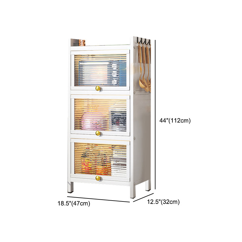 Plastic Door Iron Sideboard Modern Server Cabinet with Storage for Kitchen Clearhalo 'buffet_sideboard' 'Buffets & Sideboards' 'furn' 'furn_buffet_sideboard' 'Furniture' 'furniture_buffet_sideboard' 'Kitchen & Dining Furniture' 4965674