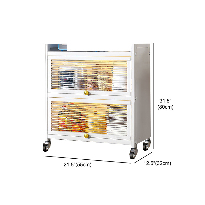 Plastic Door Iron Sideboard Modern Server Cabinet with Storage for Kitchen Clearhalo 'buffet_sideboard' 'Buffets & Sideboards' 'furn' 'furn_buffet_sideboard' 'Furniture' 'furniture_buffet_sideboard' 'Kitchen & Dining Furniture' 4965676