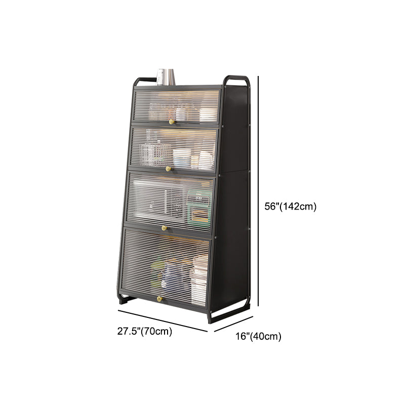 Plastic Door Iron Sideboard Modern Server Cabinet with Storage for Kitchen Clearhalo 'buffet_sideboard' 'Buffets & Sideboards' 'furn' 'furn_buffet_sideboard' 'Furniture' 'furniture_buffet_sideboard' 'Kitchen & Dining Furniture' 4965687