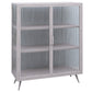 Glass Door Iron Sideboard Modern Server Cabinet with Storage for Kitchen Dining Room Grey Clearhalo 'buffet_sideboard' 'Buffets & Sideboards' 'furn' 'furn_buffet_sideboard' 'Furniture' 'furniture_buffet_sideboard' 'Kitchen & Dining Furniture' 4965717