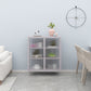 Glass Door Iron Sideboard Modern Server Cabinet with Storage for Kitchen Dining Room 31"L x 14"W x 41"H Grey Clearhalo 'buffet_sideboard' 'Buffets & Sideboards' 'furn' 'furn_buffet_sideboard' 'Furniture' 'furniture_buffet_sideboard' 'Kitchen & Dining Furniture' 4965718
