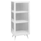 Glass Door Iron Sideboard Modern Server Cabinet with Storage for Kitchen Dining Room 16"L x 14"W x 41"H White Clearhalo 'buffet_sideboard' 'Buffets & Sideboards' 'furn' 'furn_buffet_sideboard' 'Furniture' 'furniture_buffet_sideboard' 'Kitchen & Dining Furniture' 4965719