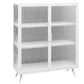 Glass Door Iron Sideboard Modern Server Cabinet with Storage for Kitchen Dining Room White Clearhalo 'buffet_sideboard' 'Buffets & Sideboards' 'furn' 'furn_buffet_sideboard' 'Furniture' 'furniture_buffet_sideboard' 'Kitchen & Dining Furniture' 4965723