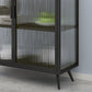Glass Door Iron Sideboard Modern Server Cabinet with Storage for Kitchen Dining Room Clearhalo 'buffet_sideboard' 'Buffets & Sideboards' 'furn' 'furn_buffet_sideboard' 'Furniture' 'furniture_buffet_sideboard' 'Kitchen & Dining Furniture' 4965724