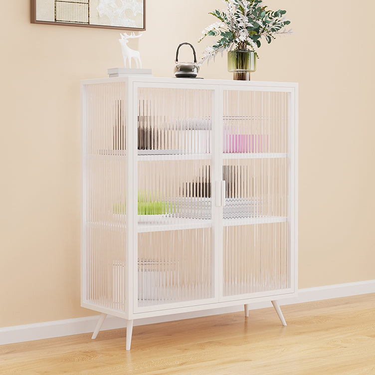 Glass Door Iron Sideboard Modern Server Cabinet with Storage for Kitchen Dining Room Clearhalo 'buffet_sideboard' 'Buffets & Sideboards' 'furn' 'furn_buffet_sideboard' 'Furniture' 'furniture_buffet_sideboard' 'Kitchen & Dining Furniture' 4965729