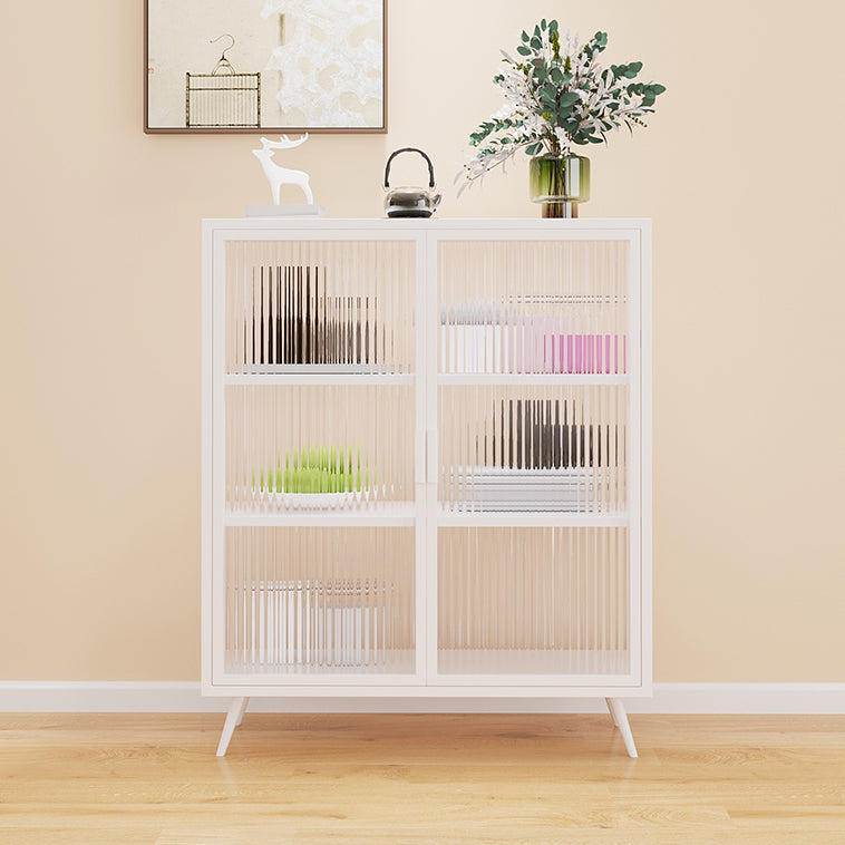 Glass Door Iron Sideboard Modern Server Cabinet with Storage for Kitchen Dining Room Clearhalo 'buffet_sideboard' 'Buffets & Sideboards' 'furn' 'furn_buffet_sideboard' 'Furniture' 'furniture_buffet_sideboard' 'Kitchen & Dining Furniture' 4965732