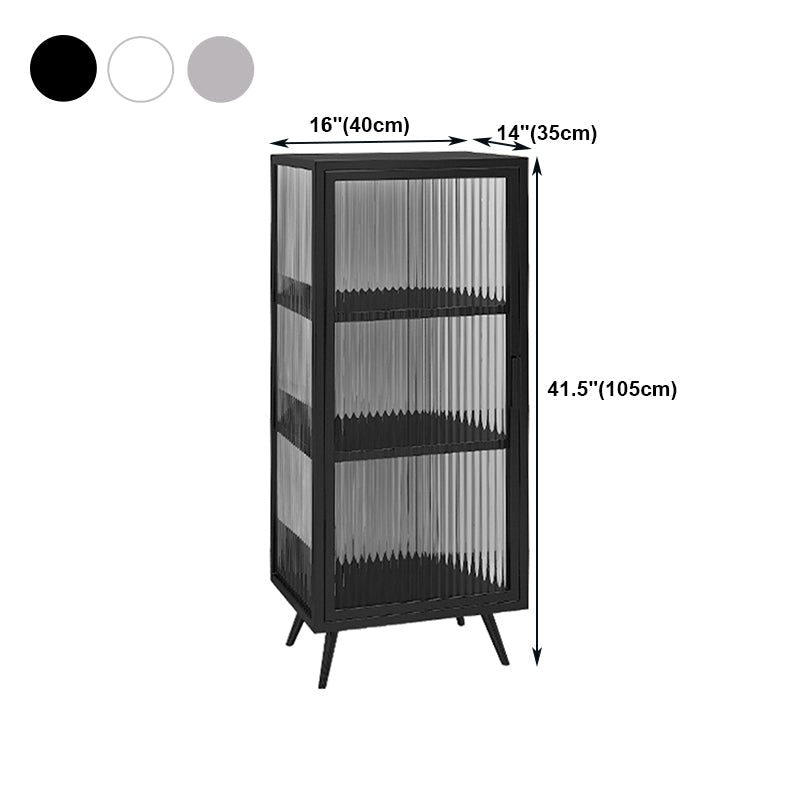 Glass Door Iron Sideboard Modern Server Cabinet with Storage for Kitchen Dining Room Clearhalo 'buffet_sideboard' 'Buffets & Sideboards' 'furn' 'furn_buffet_sideboard' 'Furniture' 'furniture_buffet_sideboard' 'Kitchen & Dining Furniture' 4965733