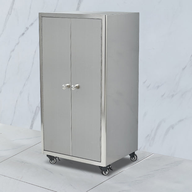 Stainless Steel Kitchen Sideboard Cabinet Modern Server Cabinet with Storage 16"L x 14"W x 32"H Clearhalo 'buffet_sideboard' 'Buffets & Sideboards' 'furn' 'furn_buffet_sideboard' 'Furniture' 'furniture_buffet_sideboard' 'Kitchen & Dining Furniture' 4965738