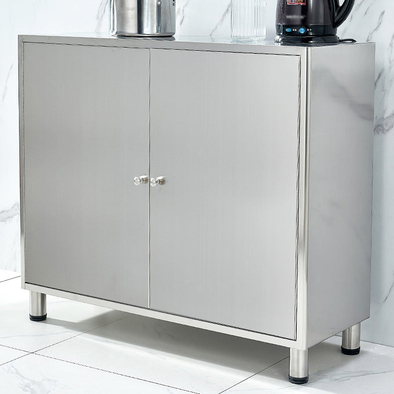 Stainless Steel Kitchen Sideboard Cabinet Modern Server Cabinet with Storage Clearhalo 'buffet_sideboard' 'Buffets & Sideboards' 'furn' 'furn_buffet_sideboard' 'Furniture' 'furniture_buffet_sideboard' 'Kitchen & Dining Furniture' 4965740