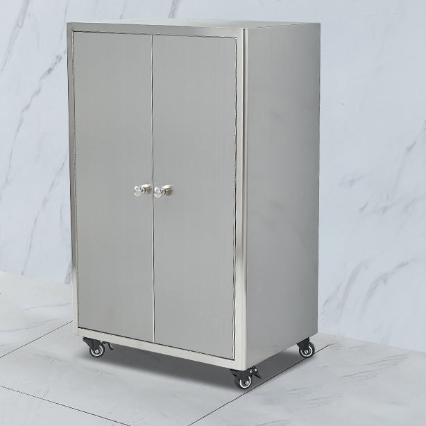 Stainless Steel Kitchen Sideboard Cabinet Modern Server Cabinet with Storage 20"L x 14"W x 32"H Clearhalo 'buffet_sideboard' 'Buffets & Sideboards' 'furn' 'furn_buffet_sideboard' 'Furniture' 'furniture_buffet_sideboard' 'Kitchen & Dining Furniture' 4965743
