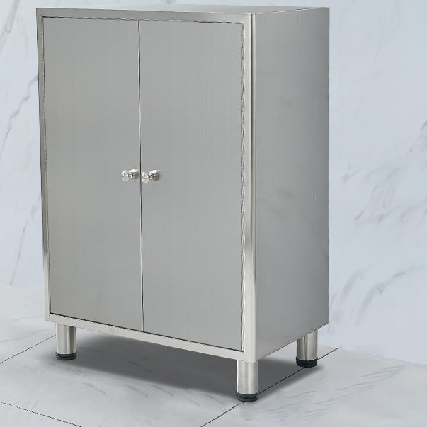 Stainless Steel Kitchen Sideboard Cabinet Modern Server Cabinet with Storage 24"L x 14"W x 34"H Clearhalo 'buffet_sideboard' 'Buffets & Sideboards' 'furn' 'furn_buffet_sideboard' 'Furniture' 'furniture_buffet_sideboard' 'Kitchen & Dining Furniture' 4965746