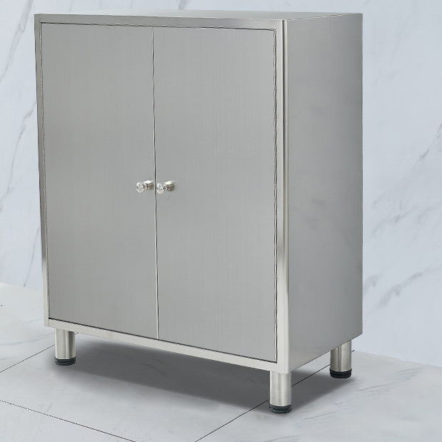 Stainless Steel Kitchen Sideboard Cabinet Modern Server Cabinet with Storage 28"L x 14"W x 32"H Clearhalo 'buffet_sideboard' 'Buffets & Sideboards' 'furn' 'furn_buffet_sideboard' 'Furniture' 'furniture_buffet_sideboard' 'Kitchen & Dining Furniture' 4965749