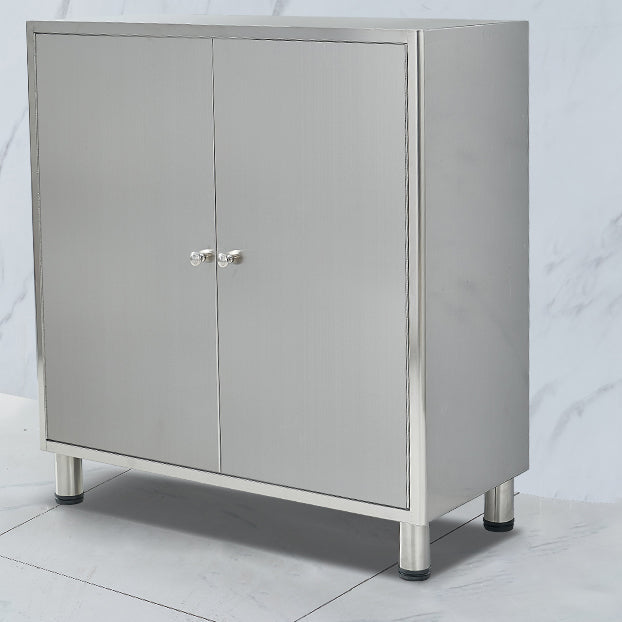 Stainless Steel Kitchen Sideboard Cabinet Modern Server Cabinet with Storage 31"L x 14"W x 34"H Clearhalo 'buffet_sideboard' 'Buffets & Sideboards' 'furn' 'furn_buffet_sideboard' 'Furniture' 'furniture_buffet_sideboard' 'Kitchen & Dining Furniture' 4965754