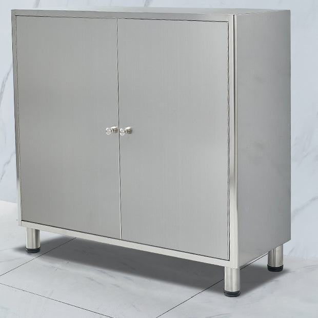 Stainless Steel Kitchen Sideboard Cabinet Modern Server Cabinet with Storage 35"L x 14"W x 34"H Clearhalo 'buffet_sideboard' 'Buffets & Sideboards' 'furn' 'furn_buffet_sideboard' 'Furniture' 'furniture_buffet_sideboard' 'Kitchen & Dining Furniture' 4965757
