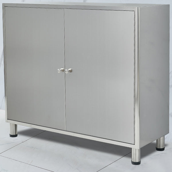 Stainless Steel Kitchen Sideboard Cabinet Modern Server Cabinet with Storage Clearhalo 'buffet_sideboard' 'Buffets & Sideboards' 'furn' 'furn_buffet_sideboard' 'Furniture' 'furniture_buffet_sideboard' 'Kitchen & Dining Furniture' 4965762