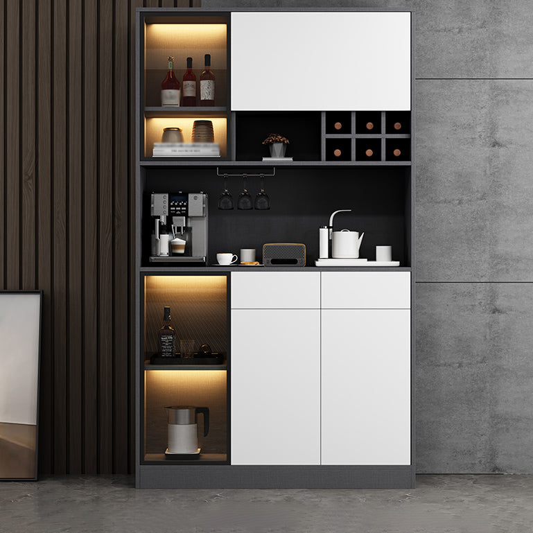 Wood Living Room Sideboard Cabinet Modern Credenza with Storage and Glass Door Clearhalo 'buffet_sideboard' 'Buffets & Sideboards' 'furn' 'furn_buffet_sideboard' 'Furniture' 'furniture_buffet_sideboard' 'Kitchen & Dining Furniture' 4965801