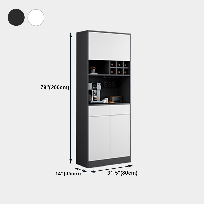 Wood Living Room Sideboard Cabinet Modern Credenza with Storage and Glass Door Clearhalo 'buffet_sideboard' 'Buffets & Sideboards' 'furn' 'furn_buffet_sideboard' 'Furniture' 'furniture_buffet_sideboard' 'Kitchen & Dining Furniture' 4965802