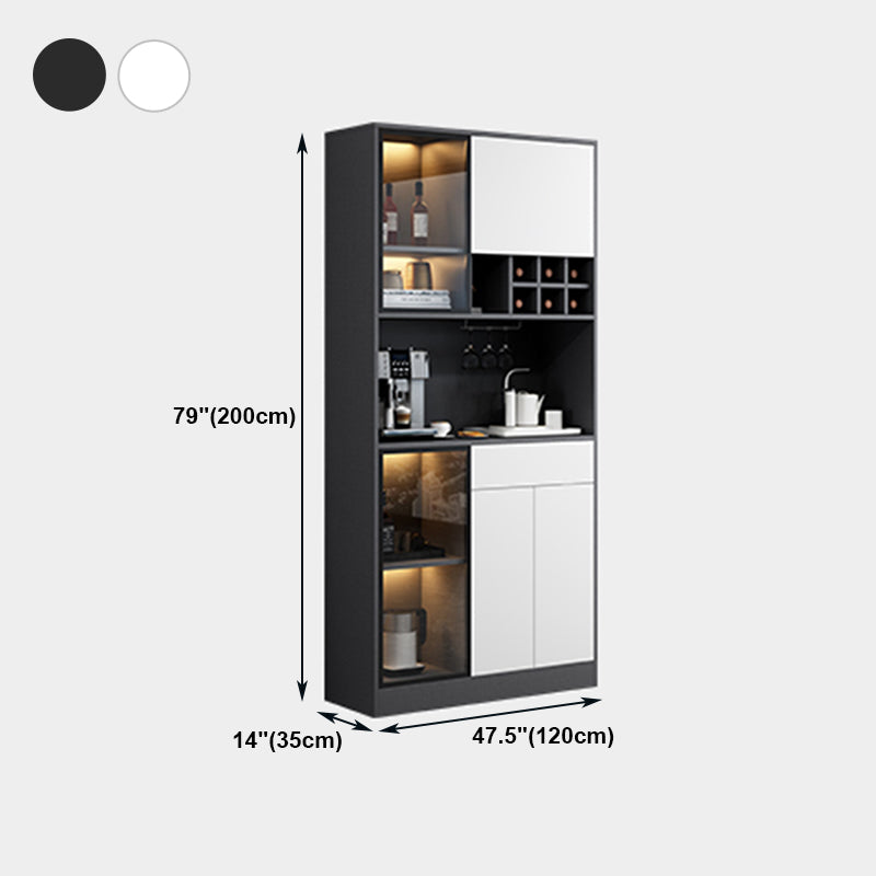 Wood Living Room Sideboard Cabinet Modern Credenza with Storage and Glass Door Clearhalo 'buffet_sideboard' 'Buffets & Sideboards' 'furn' 'furn_buffet_sideboard' 'Furniture' 'furniture_buffet_sideboard' 'Kitchen & Dining Furniture' 4965804