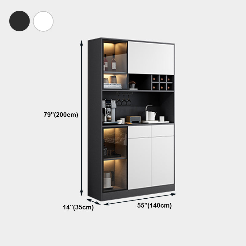 Wood Living Room Sideboard Cabinet Modern Credenza with Storage and Glass Door Clearhalo 'buffet_sideboard' 'Buffets & Sideboards' 'furn' 'furn_buffet_sideboard' 'Furniture' 'furniture_buffet_sideboard' 'Kitchen & Dining Furniture' 4965805