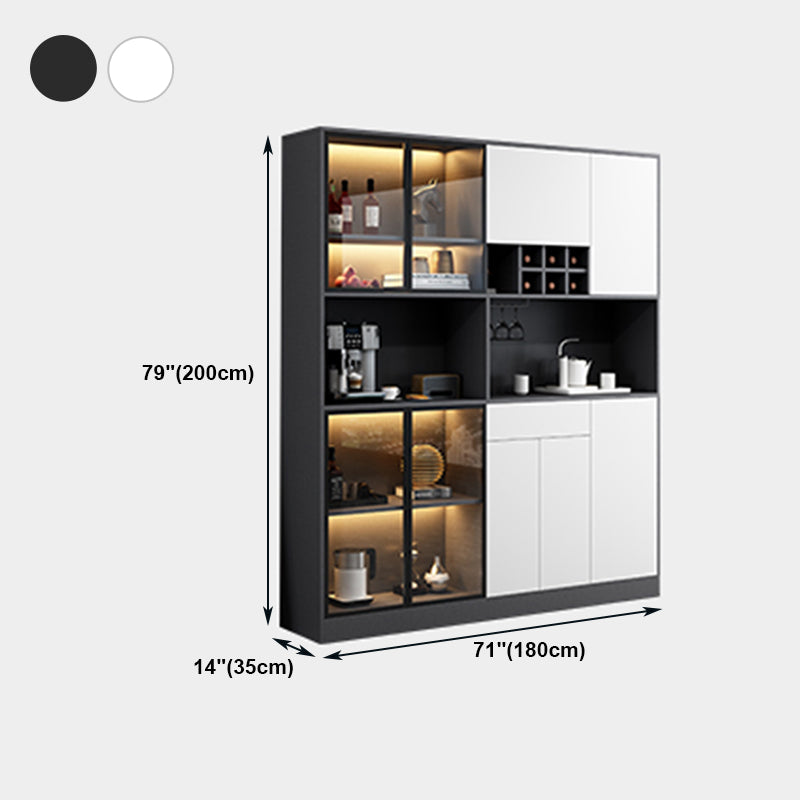 Wood Living Room Sideboard Cabinet Modern Credenza with Storage and Glass Door Clearhalo 'buffet_sideboard' 'Buffets & Sideboards' 'furn' 'furn_buffet_sideboard' 'Furniture' 'furniture_buffet_sideboard' 'Kitchen & Dining Furniture' 4965807