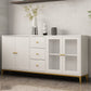 Pine Wood Kitchen Sideboard Cabinet Modern Credenza with Drawer and Storage Clearhalo 'buffet_sideboard' 'Buffets & Sideboards' 'furn' 'furn_buffet_sideboard' 'Furniture' 'furniture_buffet_sideboard' 'Kitchen & Dining Furniture' 4965808