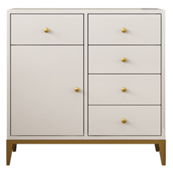 Pine Wood Kitchen Sideboard Cabinet Modern Credenza with Drawer and Storage 34"L x 12"W x 32"H White Clearhalo 'buffet_sideboard' 'Buffets & Sideboards' 'furn' 'furn_buffet_sideboard' 'Furniture' 'furniture_buffet_sideboard' 'Kitchen & Dining Furniture' 4965809
