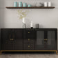 Pine Wood Kitchen Sideboard Cabinet Modern Credenza with Drawer and Storage Black Clearhalo 'buffet_sideboard' 'Buffets & Sideboards' 'furn' 'furn_buffet_sideboard' 'Furniture' 'furniture_buffet_sideboard' 'Kitchen & Dining Furniture' 4965815