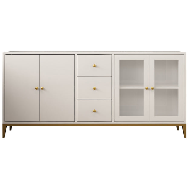Pine Wood Kitchen Sideboard Cabinet Modern Credenza with Drawer and Storage White Clearhalo 'buffet_sideboard' 'Buffets & Sideboards' 'furn' 'furn_buffet_sideboard' 'Furniture' 'furniture_buffet_sideboard' 'Kitchen & Dining Furniture' 4965816